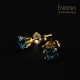 Swarovski dot - gold & aquamarine