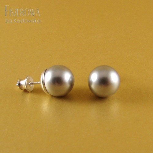 Swarovski pearl dot - silver